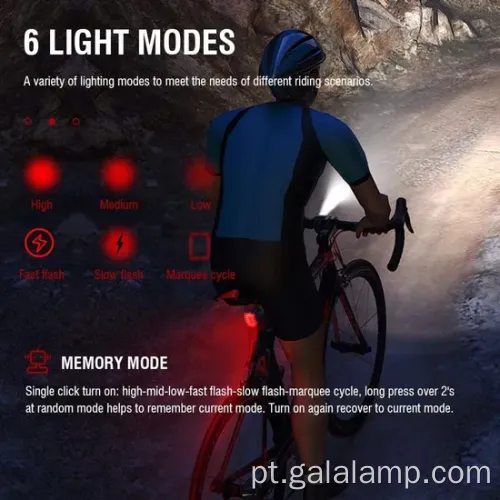 Conjunto de luz à prova d'água recarregável USB